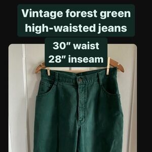 Vintage High Waist Northern Reflections Forest Green Jeans